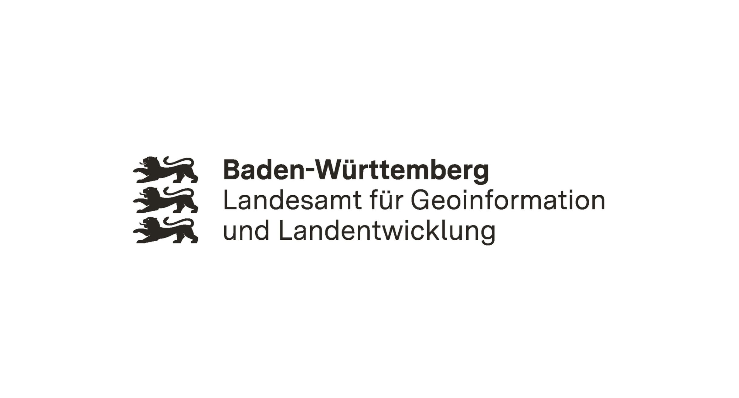3 schwarze Löwen übereinander angeordnet mit dem Schriftzug Baden-Württemberg Landesamt für Geoinformation und Landentwicklung 